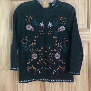 Sezane embroidered blouse